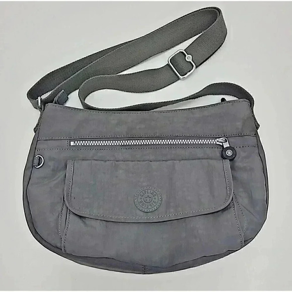 Kipling Lori Crossbody Small Purse Grey Multi Pockets - Picture 1 of 9